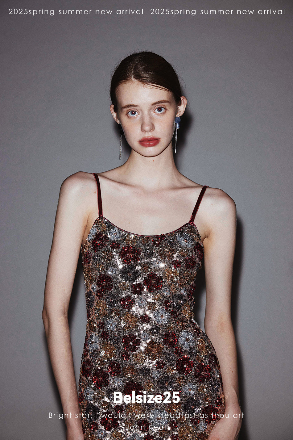 Mayfair series—Garden dress Heavy sequined halter evening gown