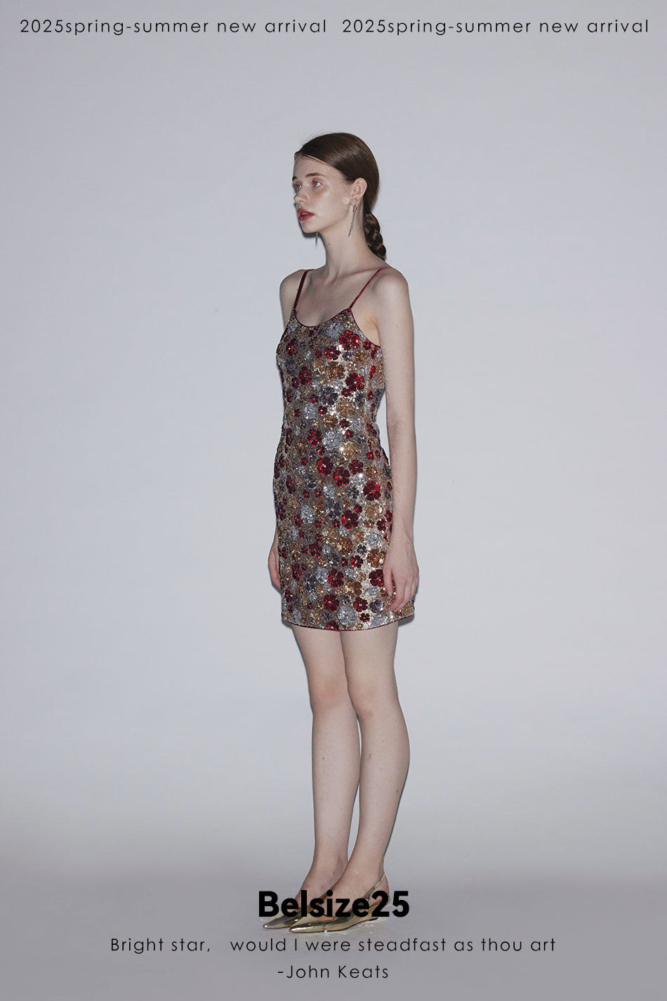 Mayfair series—Garden dress Heavy sequined halter evening gown