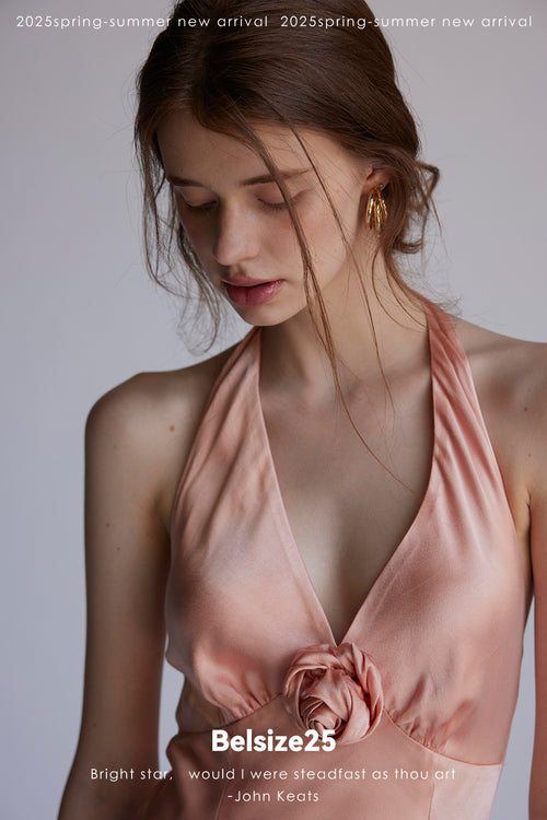 Coral dress Coral pink, orange, and rose backless vacation dress