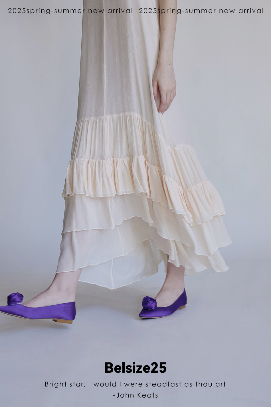 Layers dress Pure mulberry silk halter dress with an intricate hem