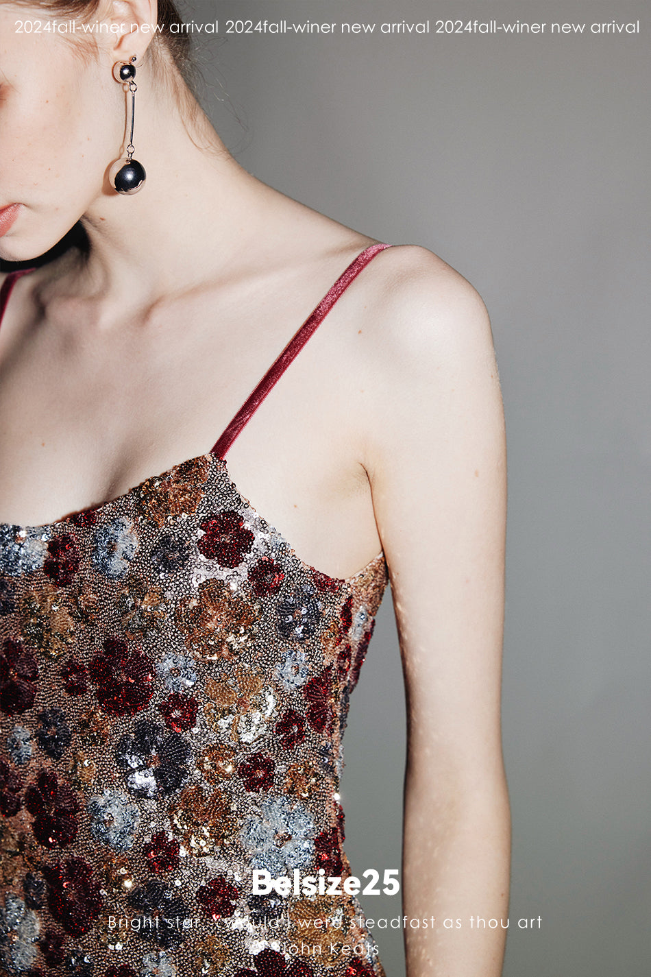 Mayfair series—Garden dress Heavy sequined halter evening gown
