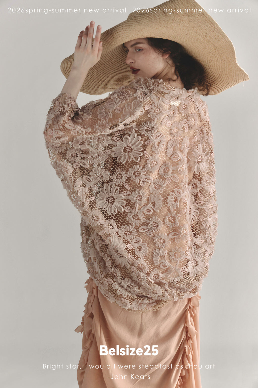 Blush 3D Floral Lace Open-Front Cardigan