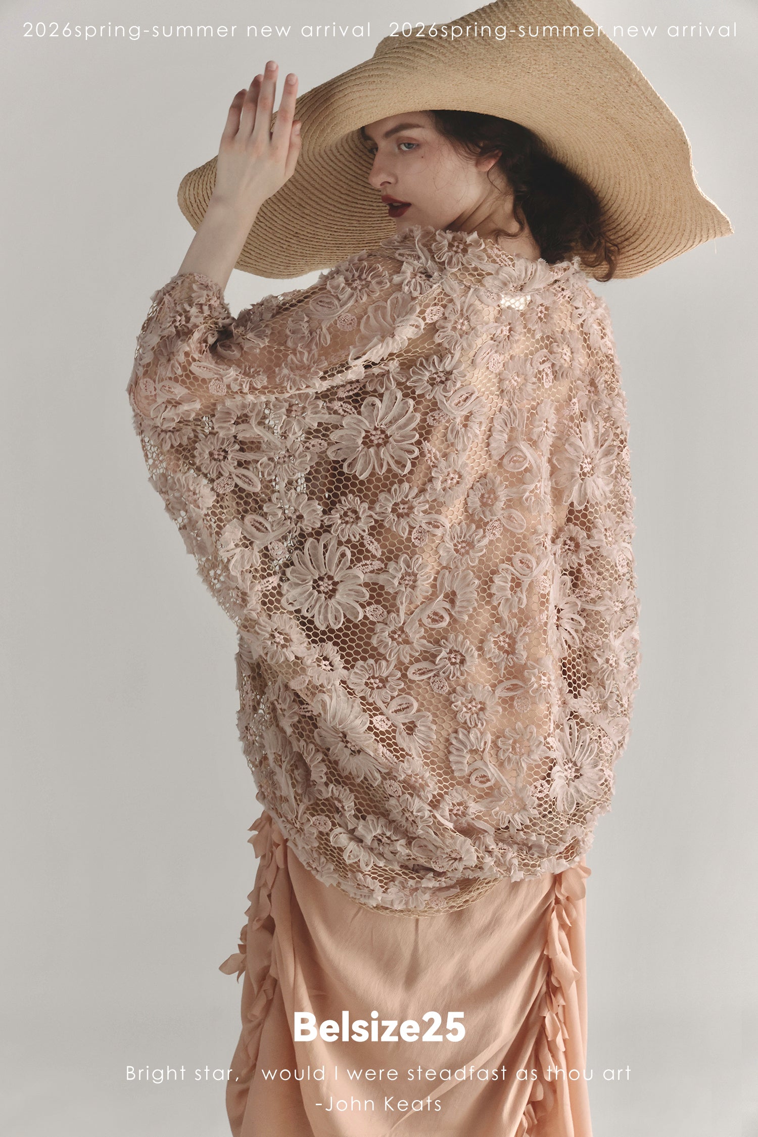 Blush 3D Floral Lace Open-Front Cardigan