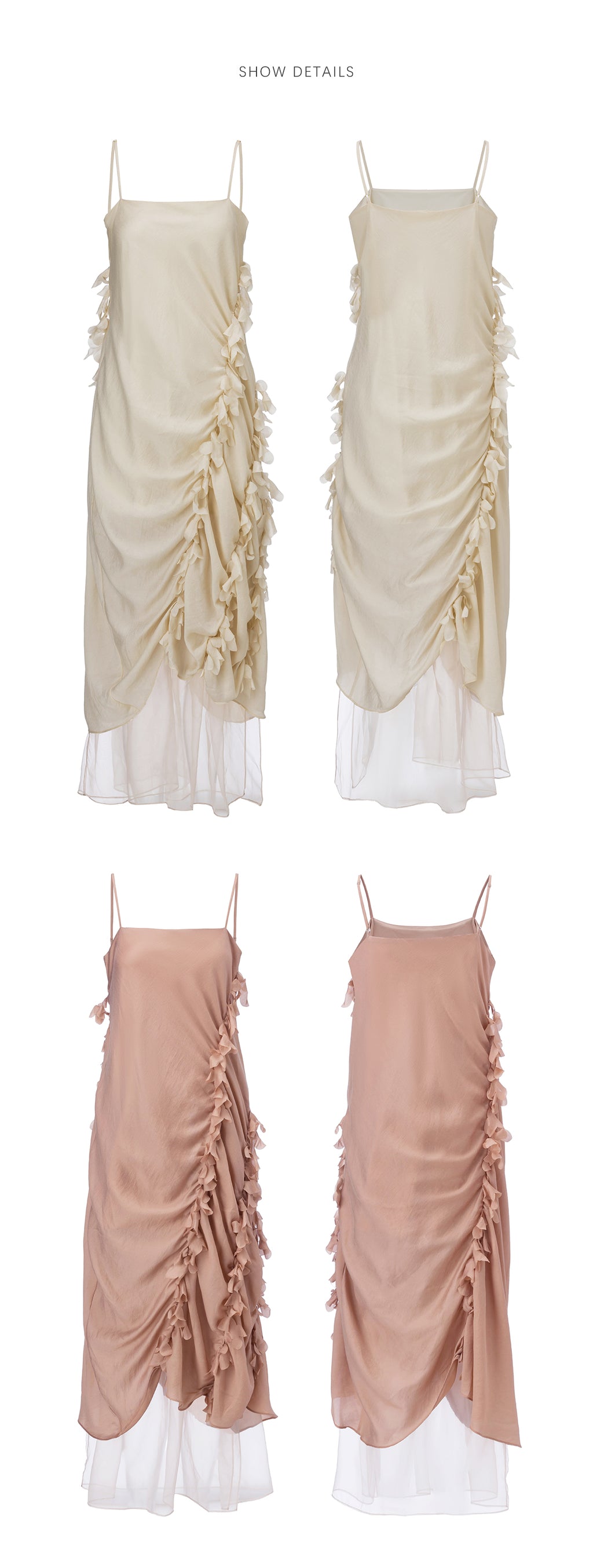 Sea Foam Ruffle Silk Dress