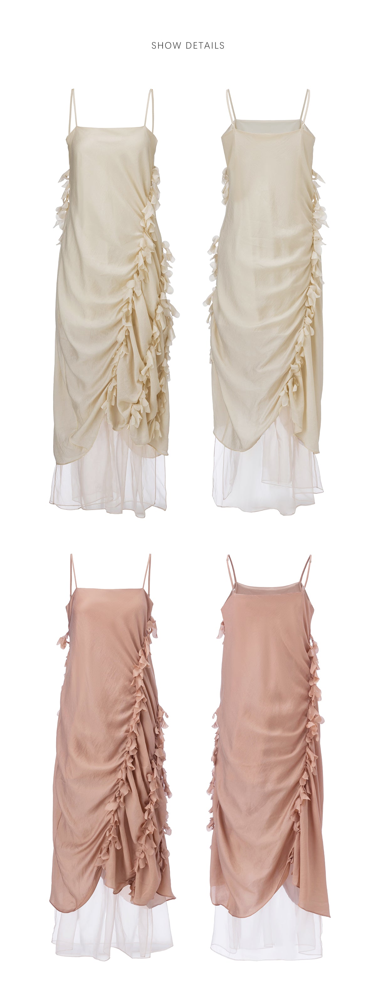 Sea Foam Ruffle Silk Dress