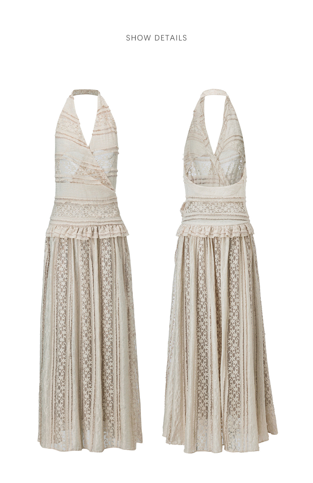 White Sails Lace Halter Maxi Dress
