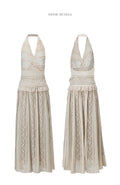 White Sails Lace Halter Maxi Dress
