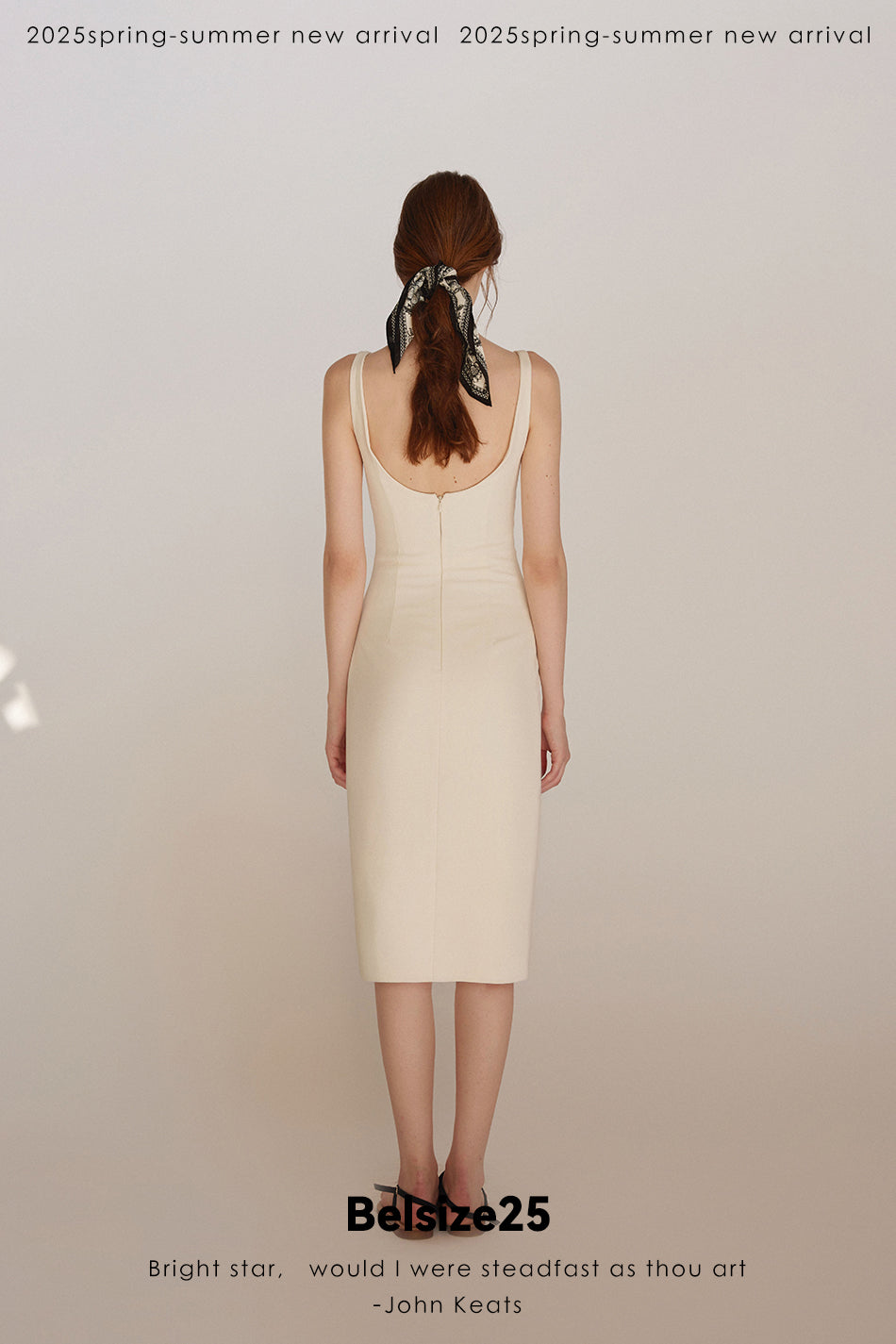 O2O Series Office to Off-duty Acetate off-shoulder sleeveless dress