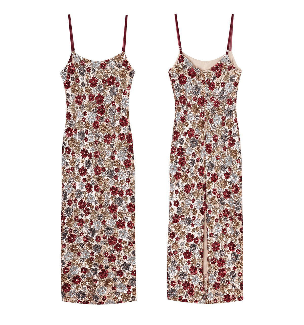 Mayfair series—Garden dress Heavy sequined halter evening gown
