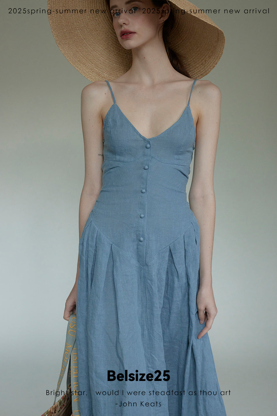 Bluebells dress 100% Flaxseed Enzyme Wash South of France Resort Dress Bluebell Dress