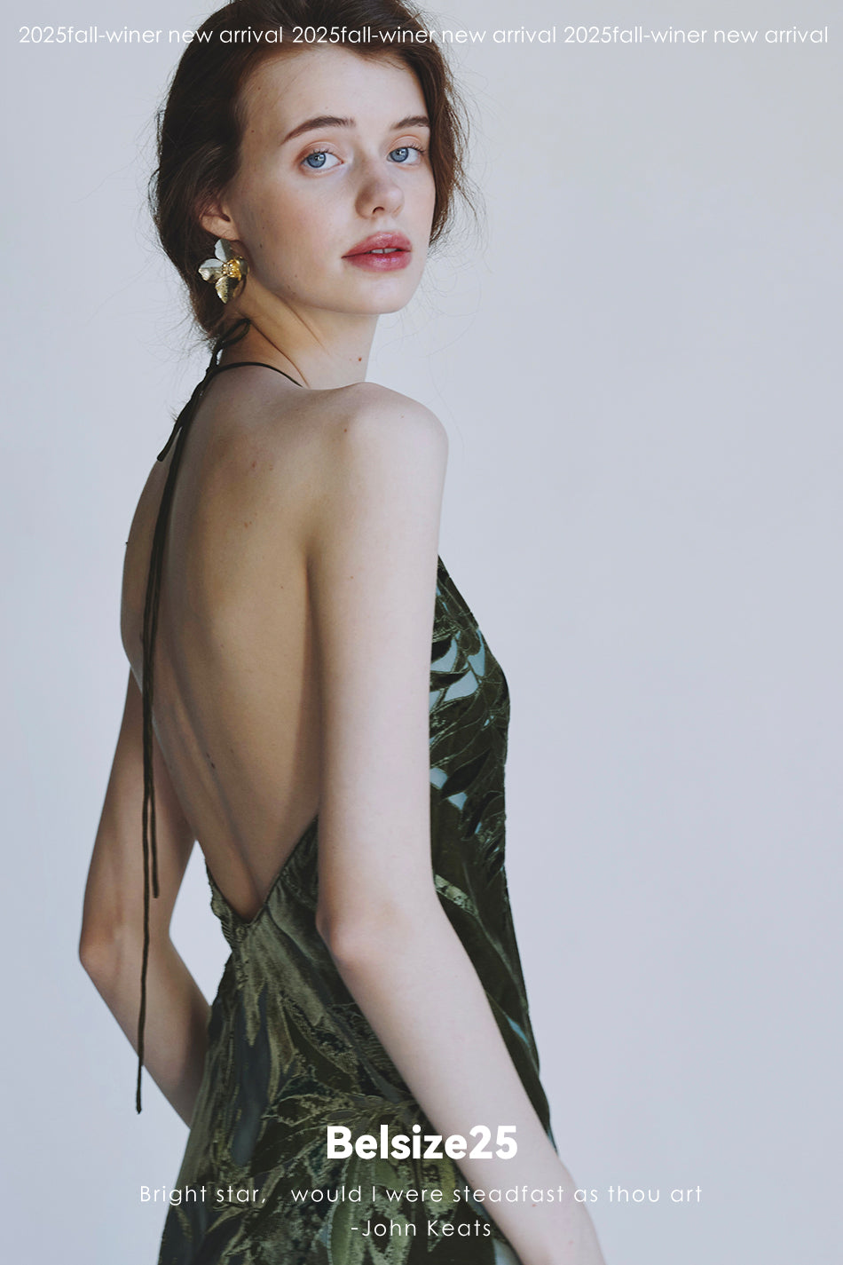 Mayfair Series 2 Silk jacquard velvet halter neck backless V-neck evening dress