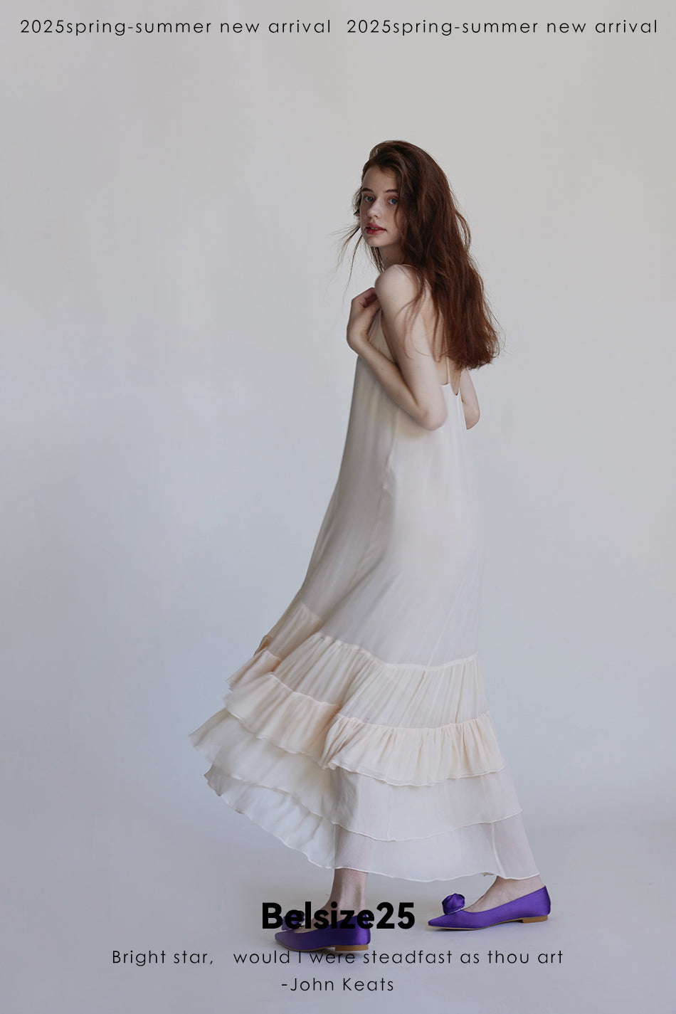 Layers dress Pure mulberry silk halter dress with an intricate hem