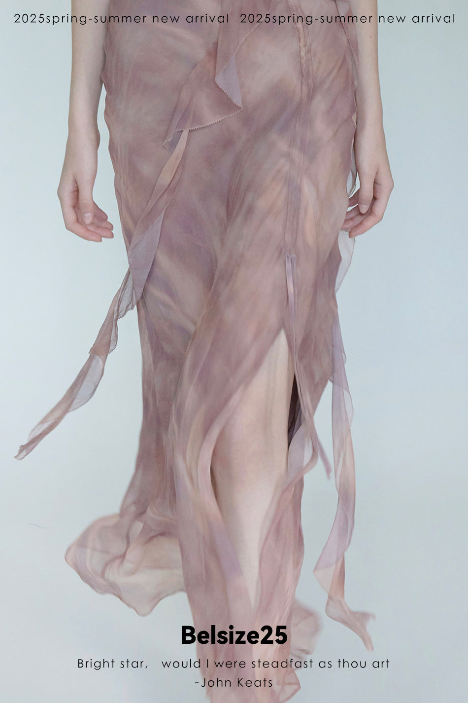 Lumen Printing—Nude Pink Long and short deconstructed slip dress