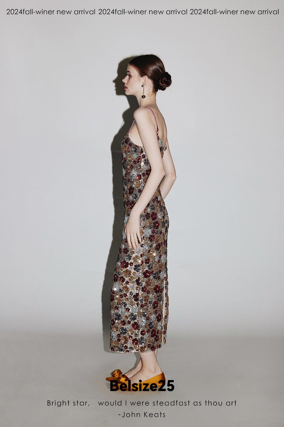 Mayfair series—Garden dress Heavy sequined halter evening gown