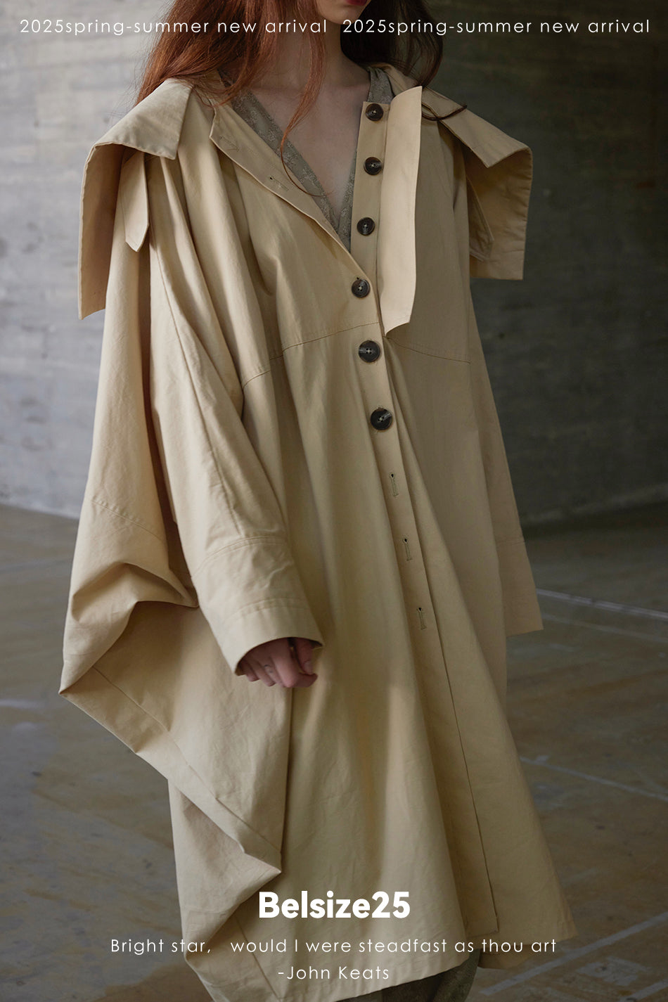 Wing coat Oversized, cocoon-shaped trench coat