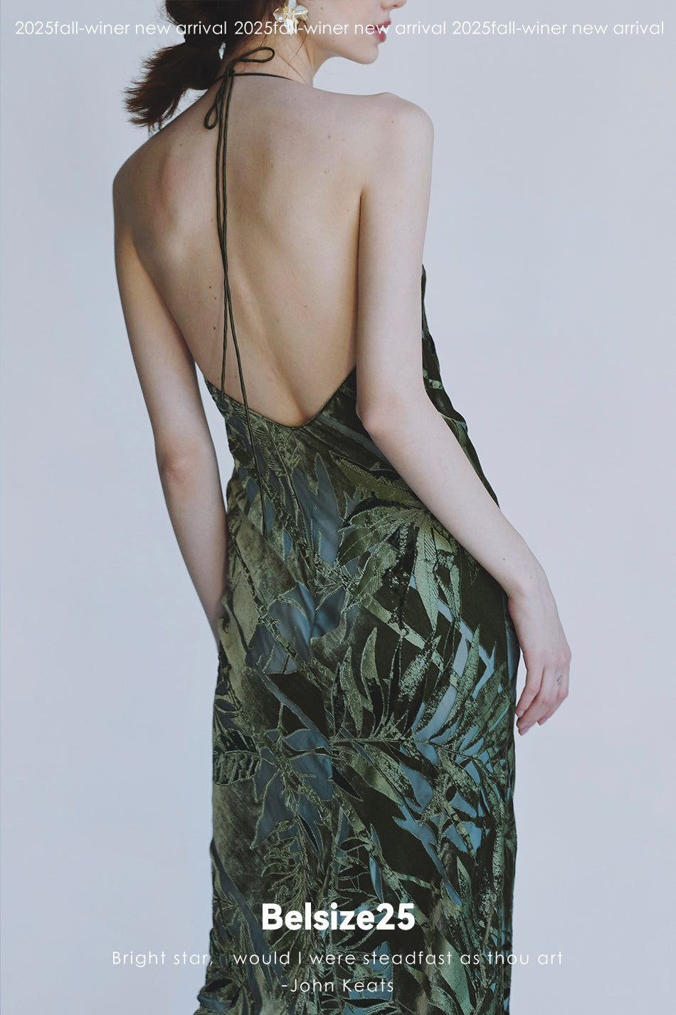 Mayfair Series 2 Silk jacquard velvet halter neck backless V-neck evening dress