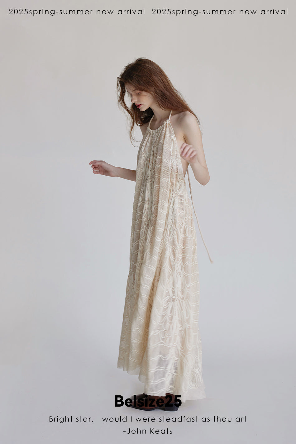 Woven Beige Woven backless dress/vacation dress