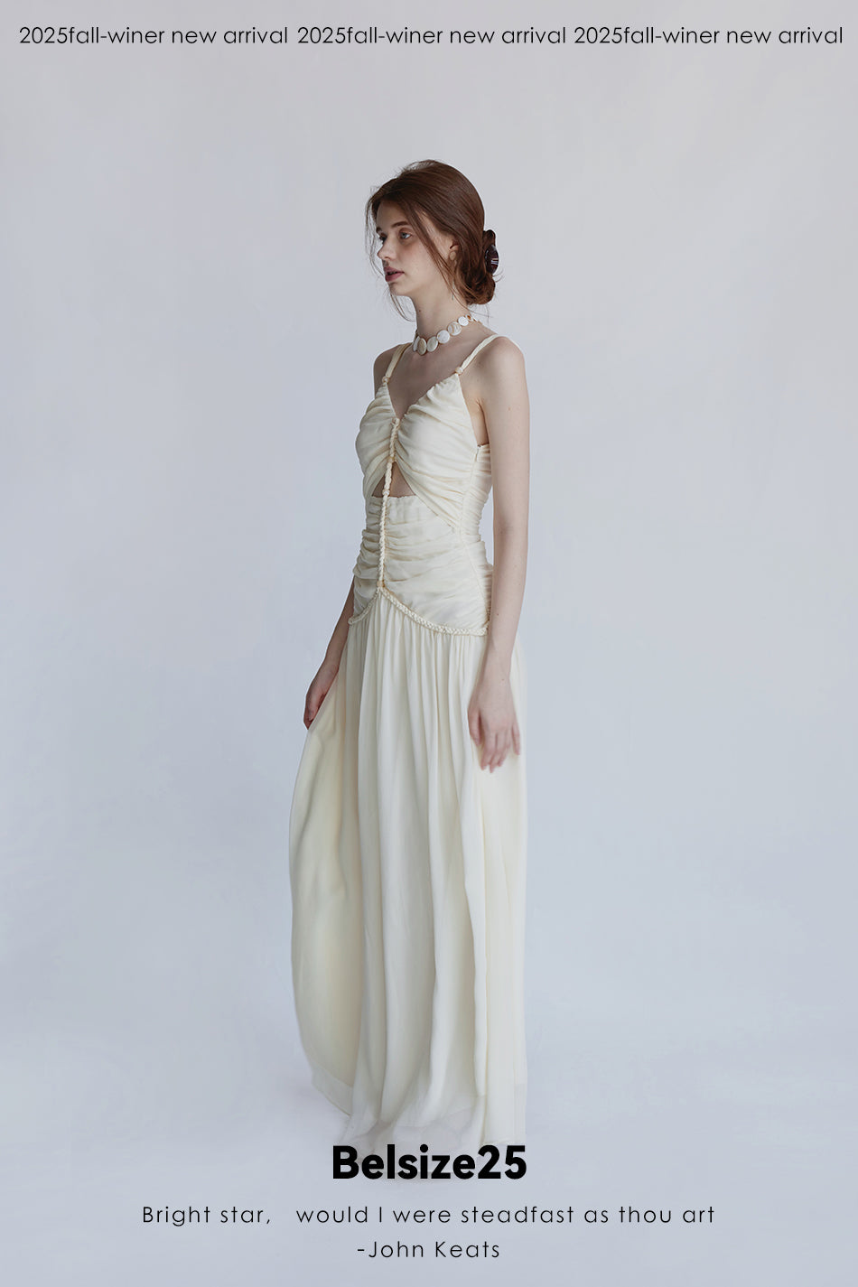 Silent Mode Series Silk resort dress with hand-woven rope floor-length straps