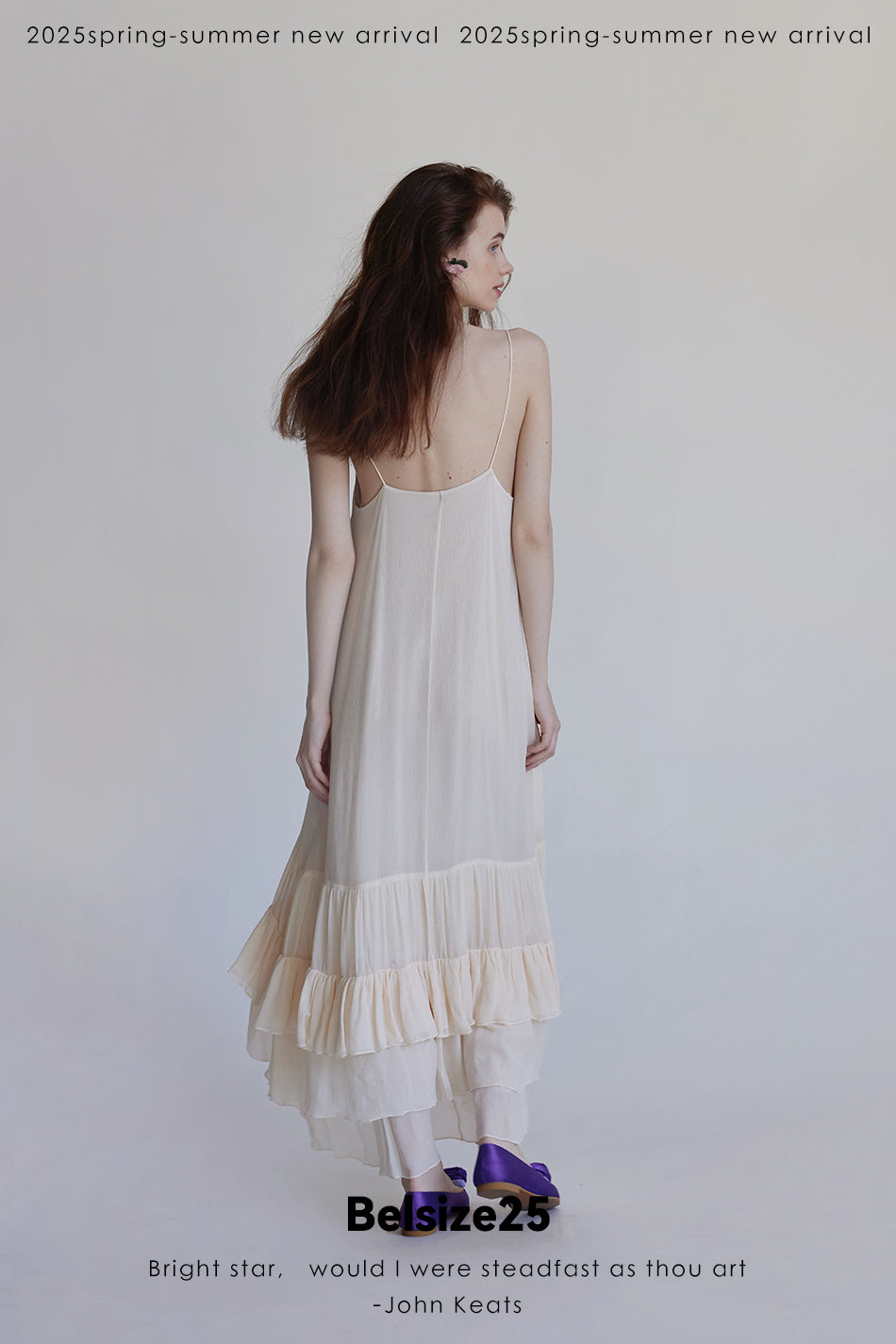 Layers dress Pure mulberry silk halter dress with an intricate hem