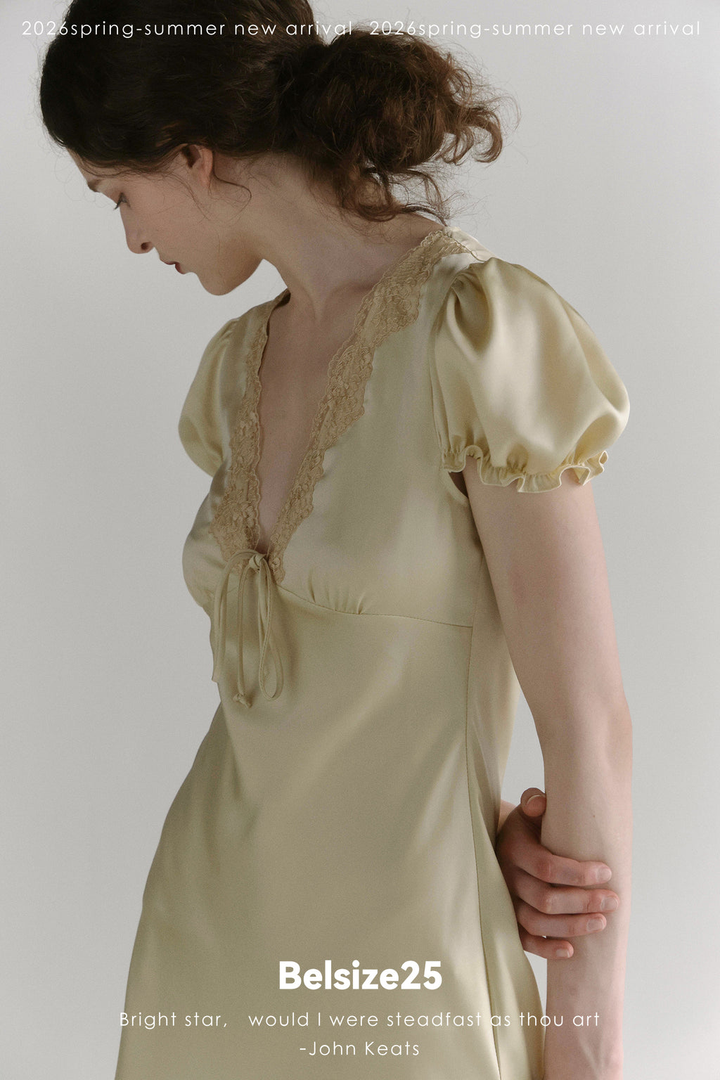 Buttercream Lace Trim Puff Sleeve Midi Dress