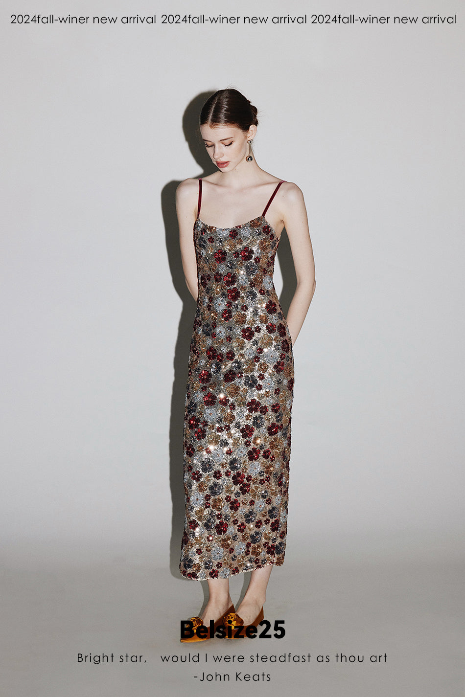 Mayfair series—Garden dress Heavy sequined halter evening gown