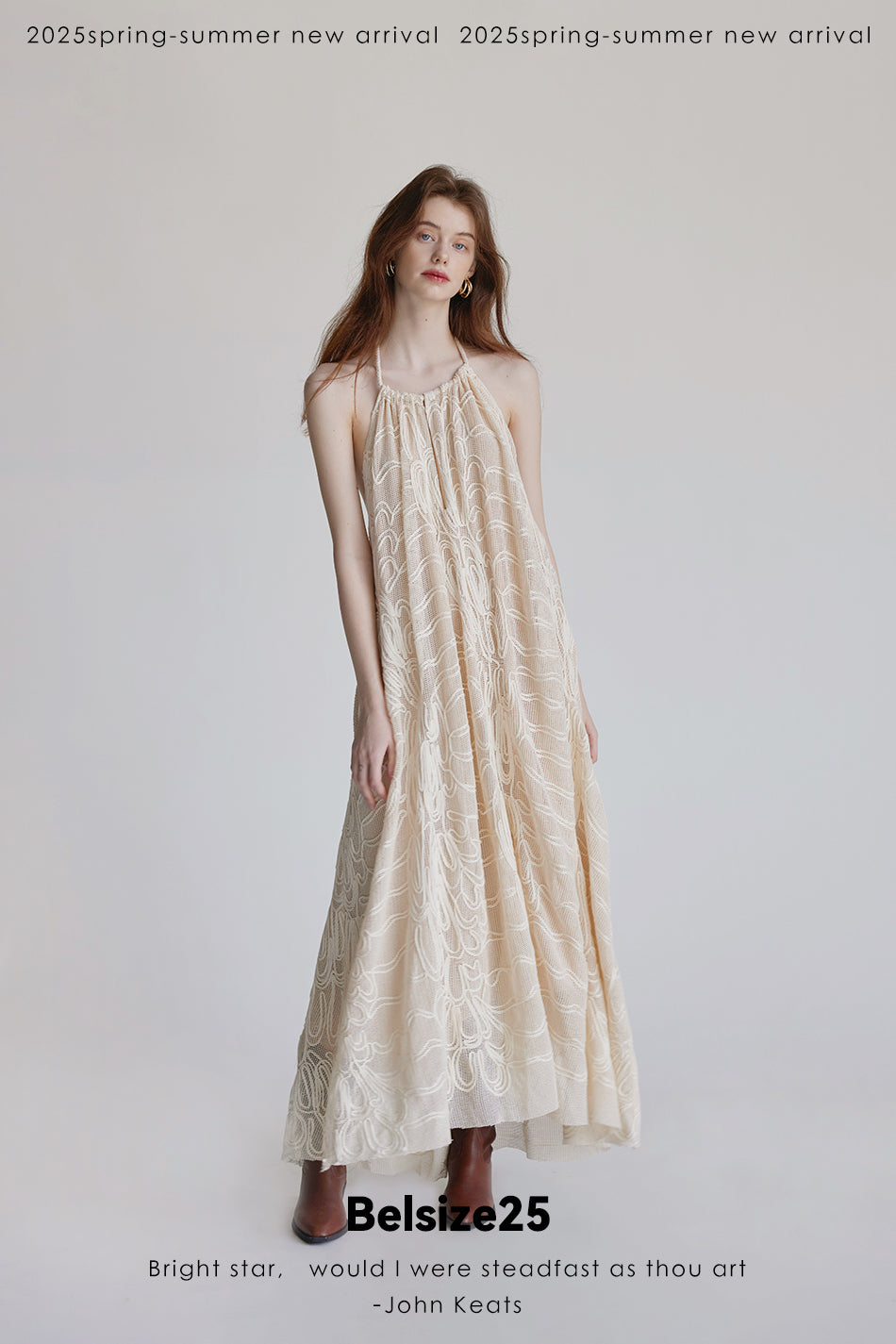 Woven Beige Woven backless dress/vacation dress