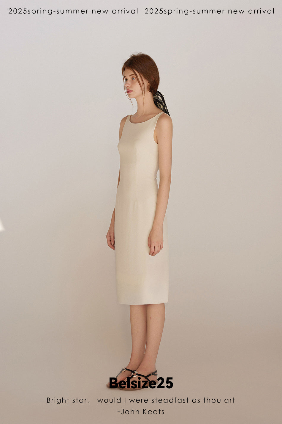 O2O Series Office to Off-duty Acetate off-shoulder sleeveless dress