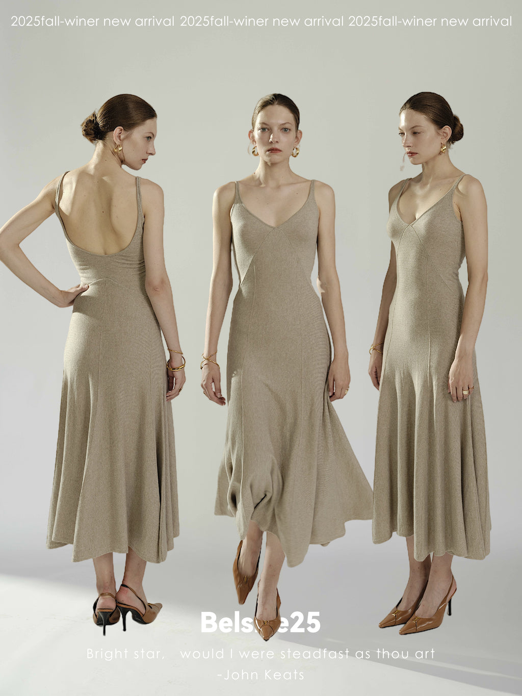Winter Barlet Cashmere ballet tutu backless halter dress
