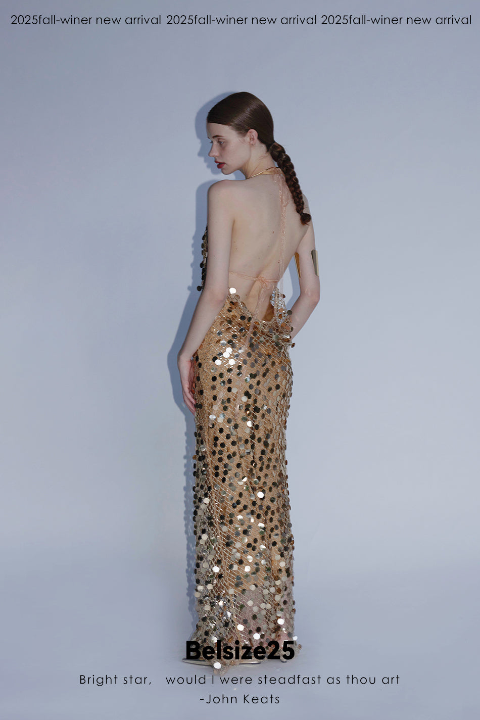 Mayfair Series 2 Heavy-duty mesh sequin halter neck evening gown