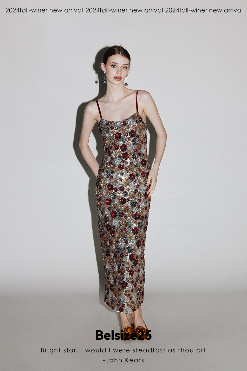 Mayfair series—Garden dress Heavy sequined halter evening gown