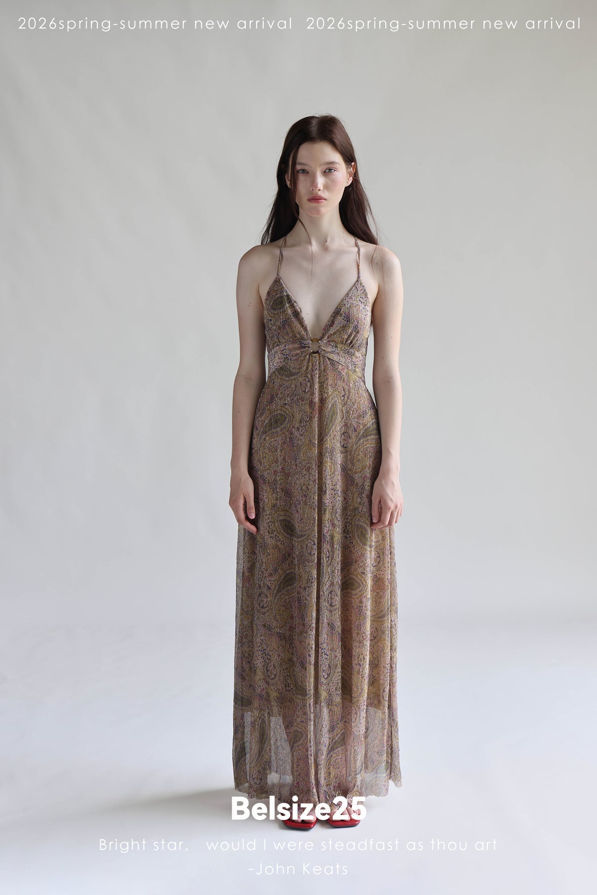 Print Adjustable-Strap Backless Maxi Holiday Dress in Viscose