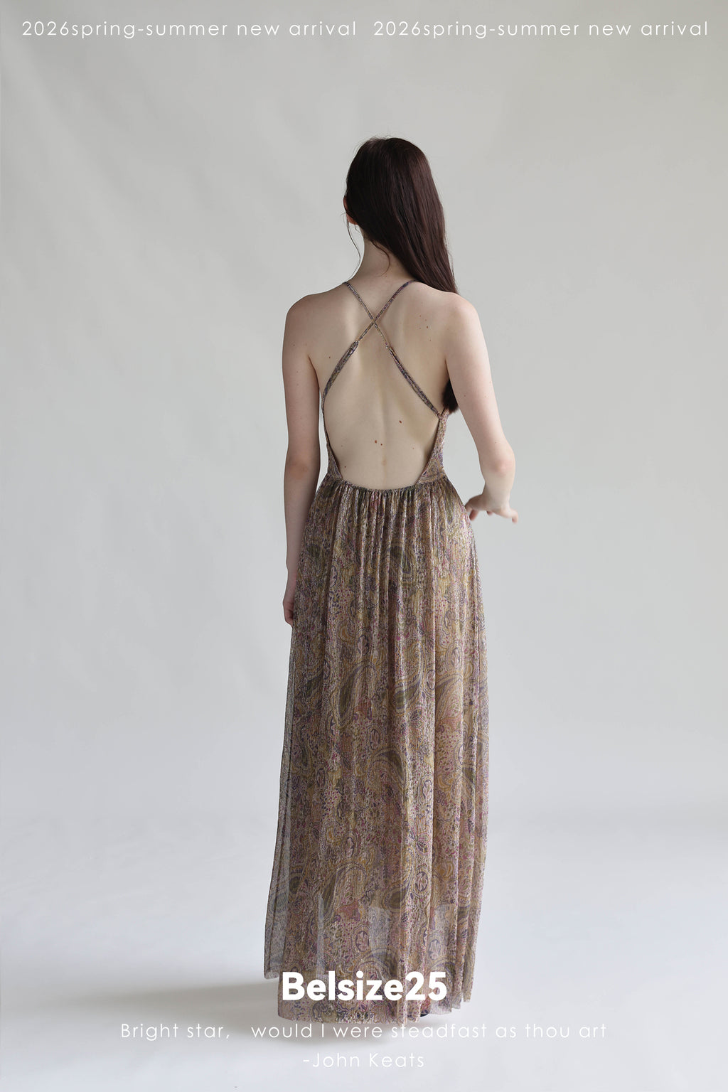 Print Adjustable-Strap Backless Maxi Holiday Dress in Viscose