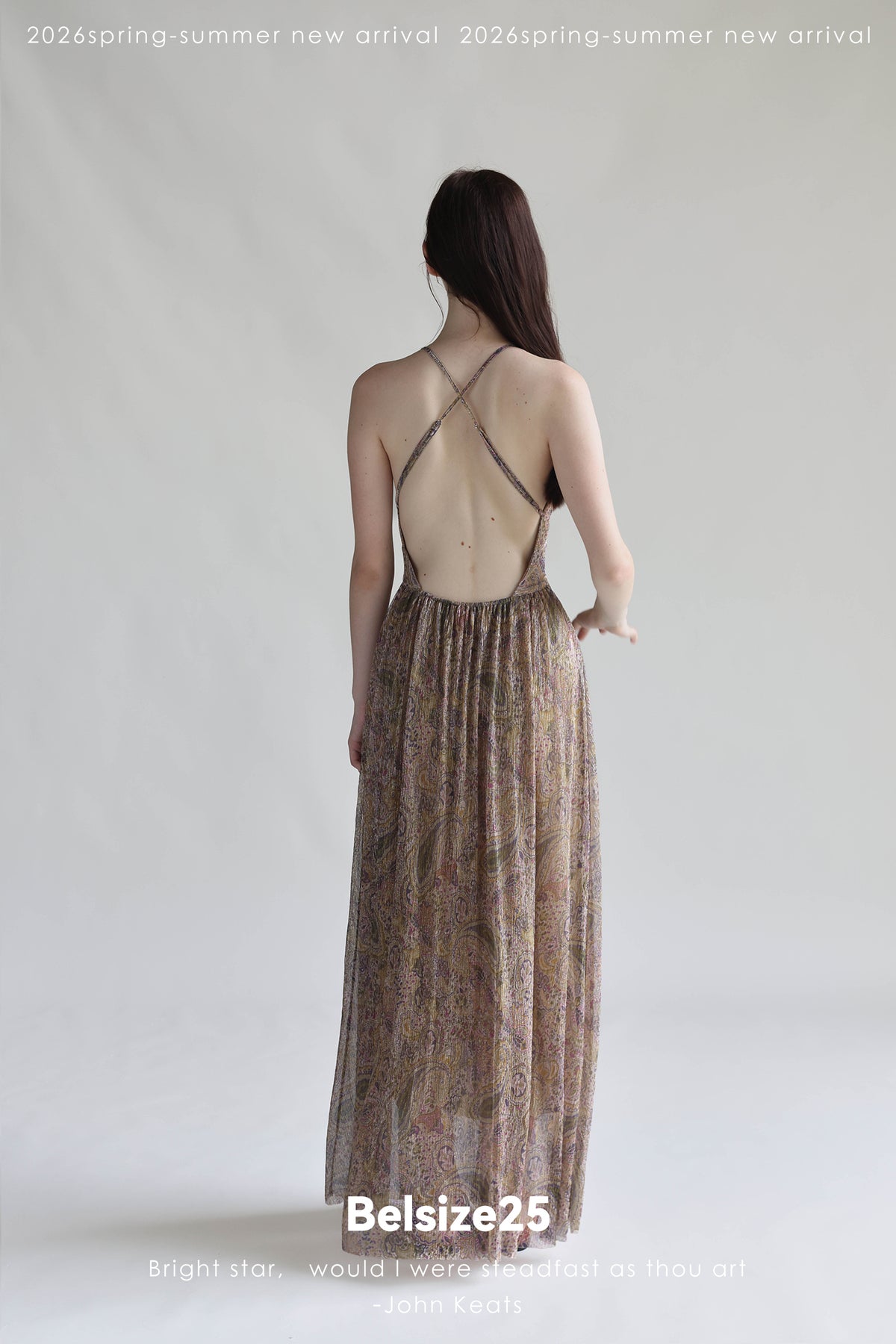 Print Adjustable-Strap Backless Maxi Holiday Dress in Viscose
