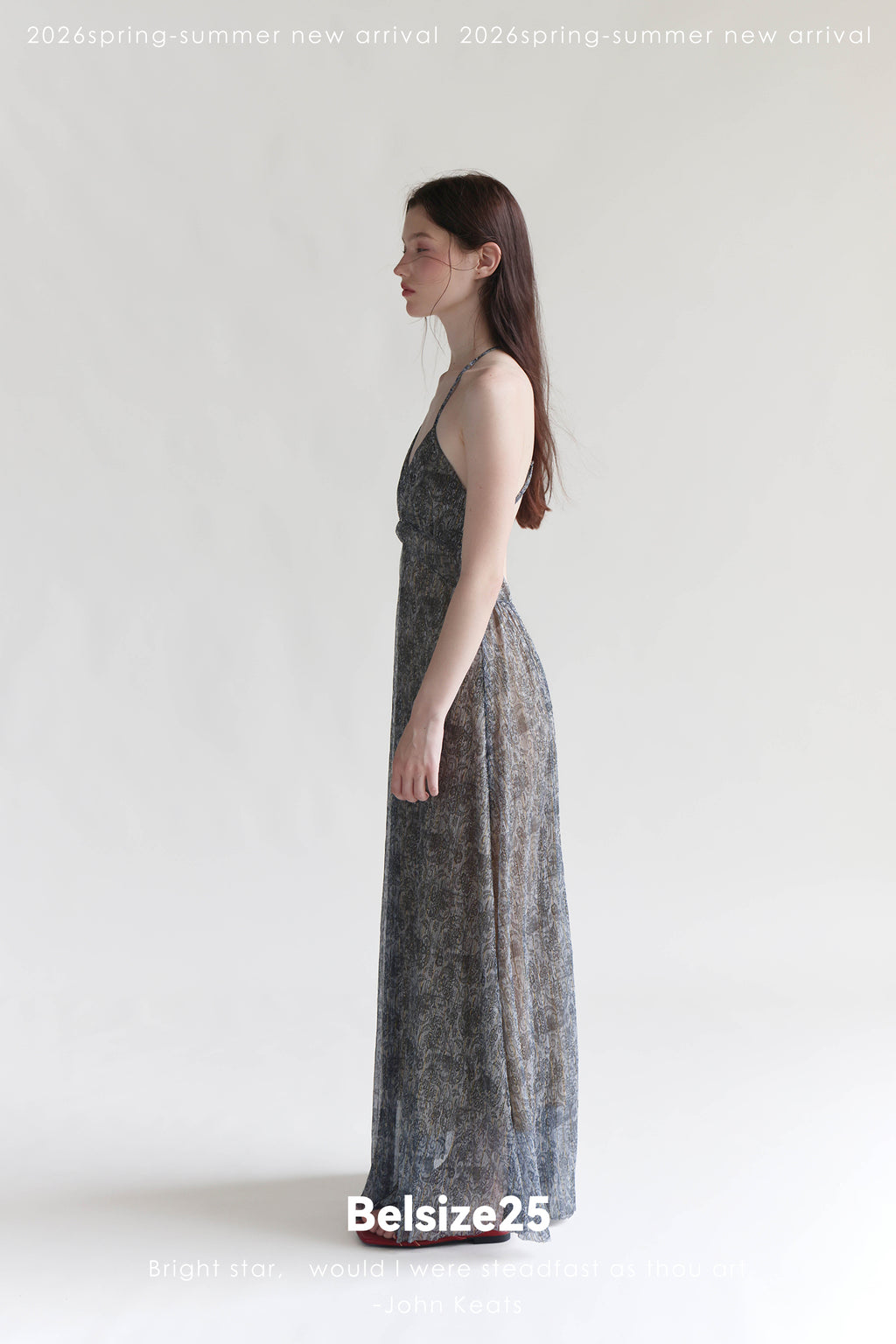 Print Adjustable-Strap Backless Maxi Holiday Dress in Viscose