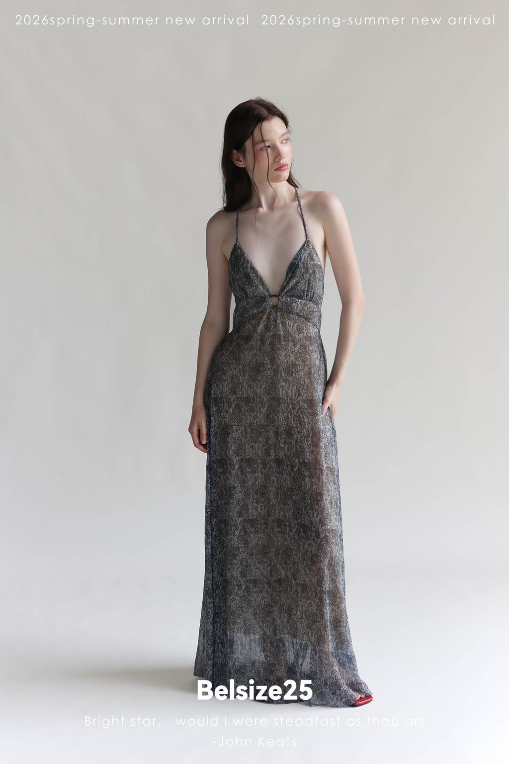 Print Adjustable-Strap Backless Maxi Holiday Dress in Viscose