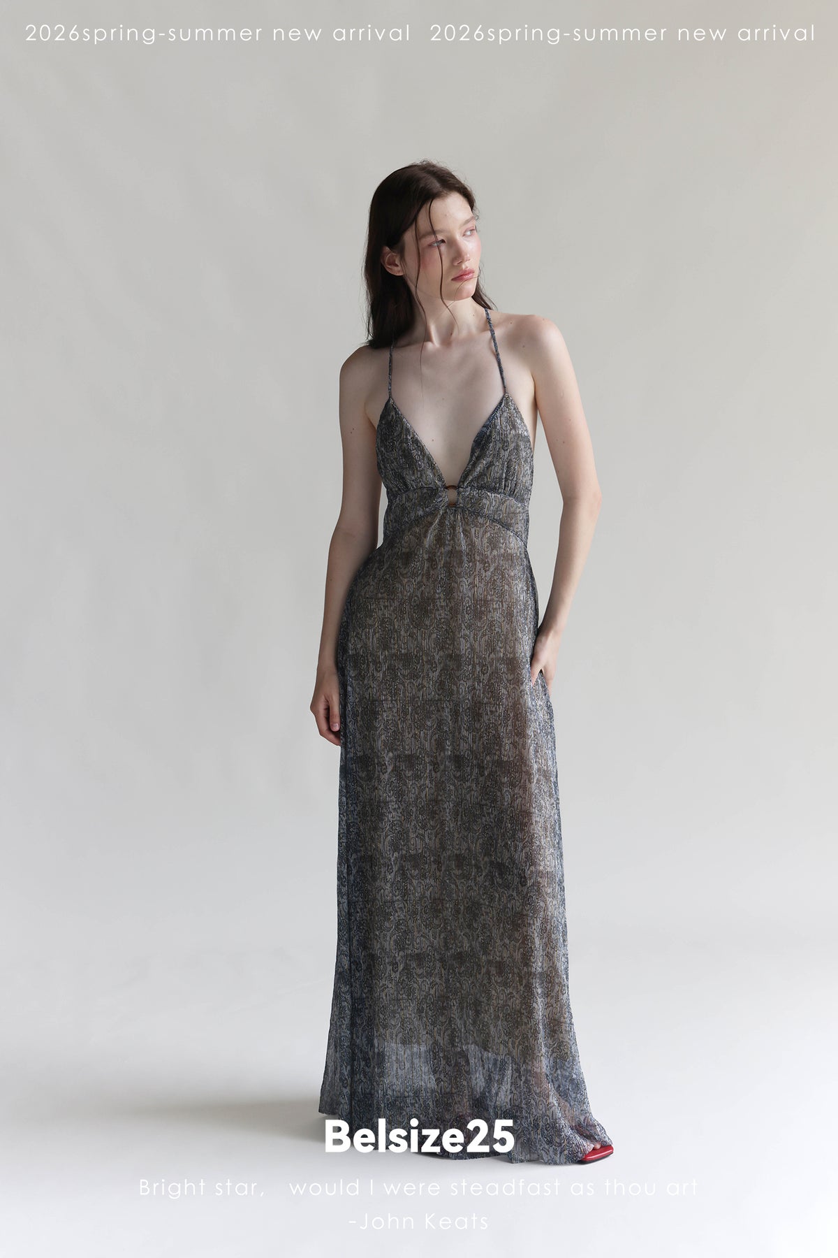 Print Adjustable-Strap Backless Maxi Holiday Dress in Viscose