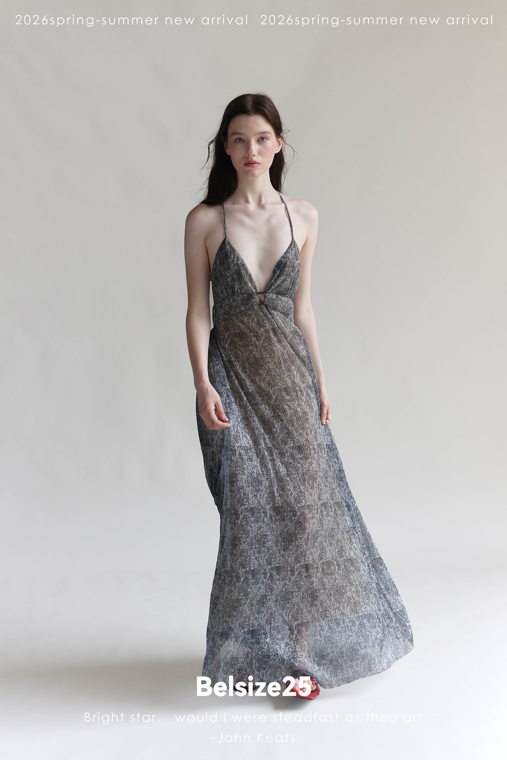 Print Adjustable-Strap Backless Maxi Holiday Dress in Viscose