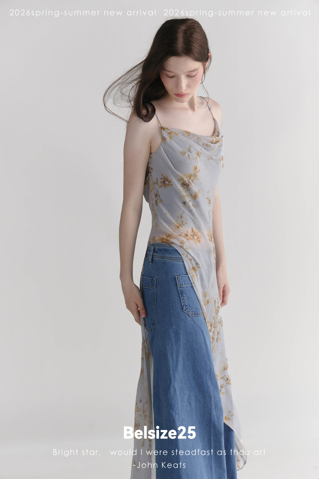 Celeste Floral Cowl Neck Draped Camisole Top