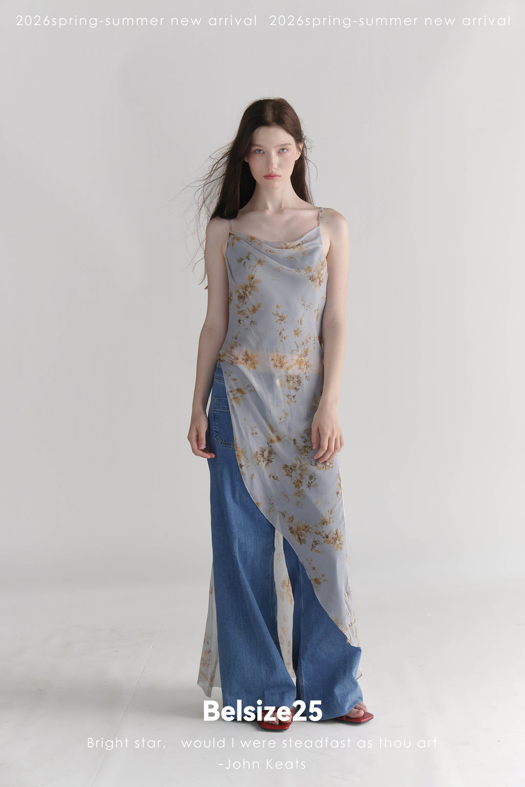 Celeste Floral Cowl Neck Draped Camisole Top