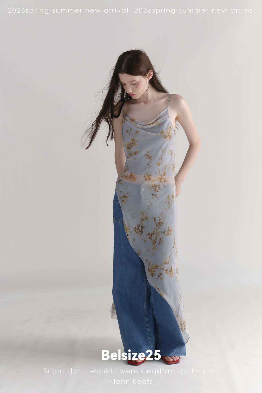 Celeste Floral Cowl Neck Draped Camisole Top