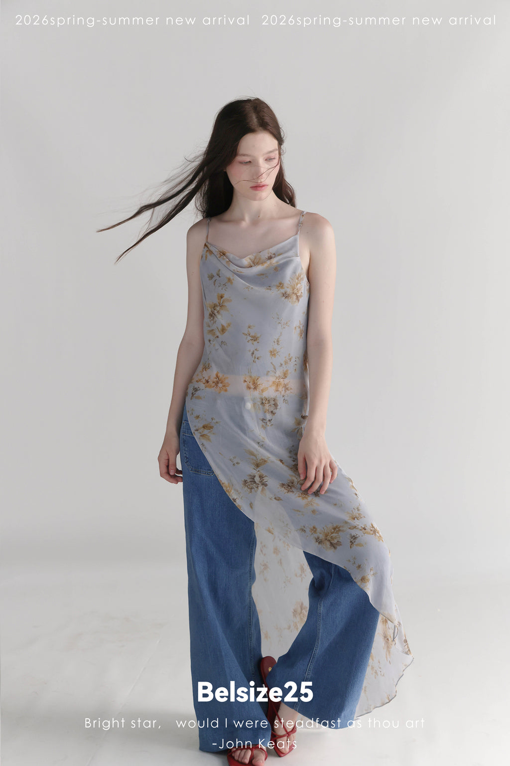 Celeste Floral Cowl Neck Draped Camisole Top