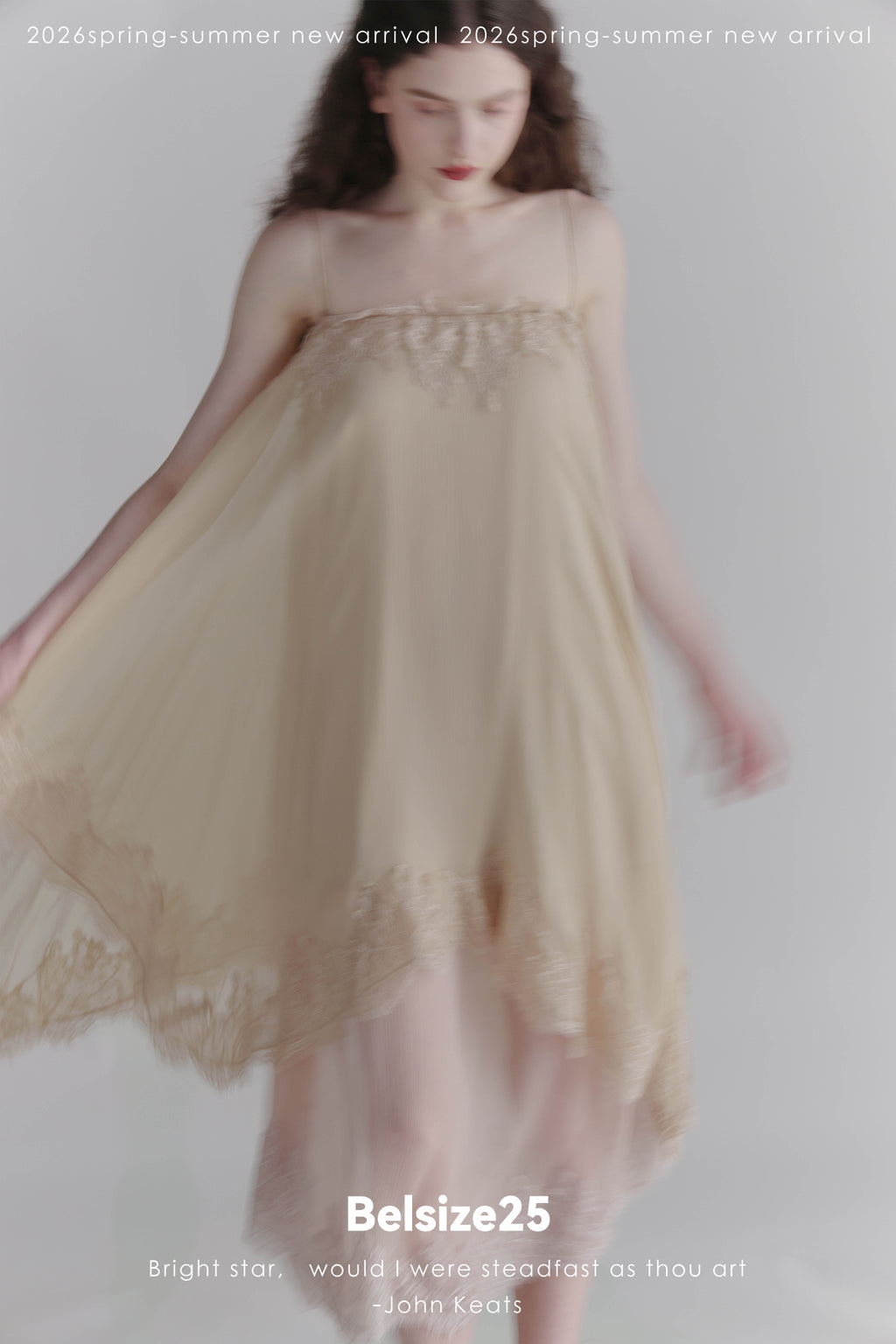 Moonlight Dress – Two-Tone Layered Lace Slip Dress with Asymmetric Lace Trim