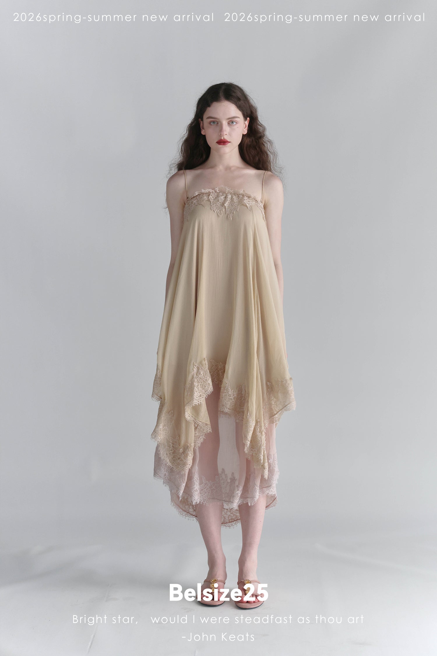 Moonlight Dress – Two-Tone Layered Lace Slip Dress with Asymmetric Lace Trim