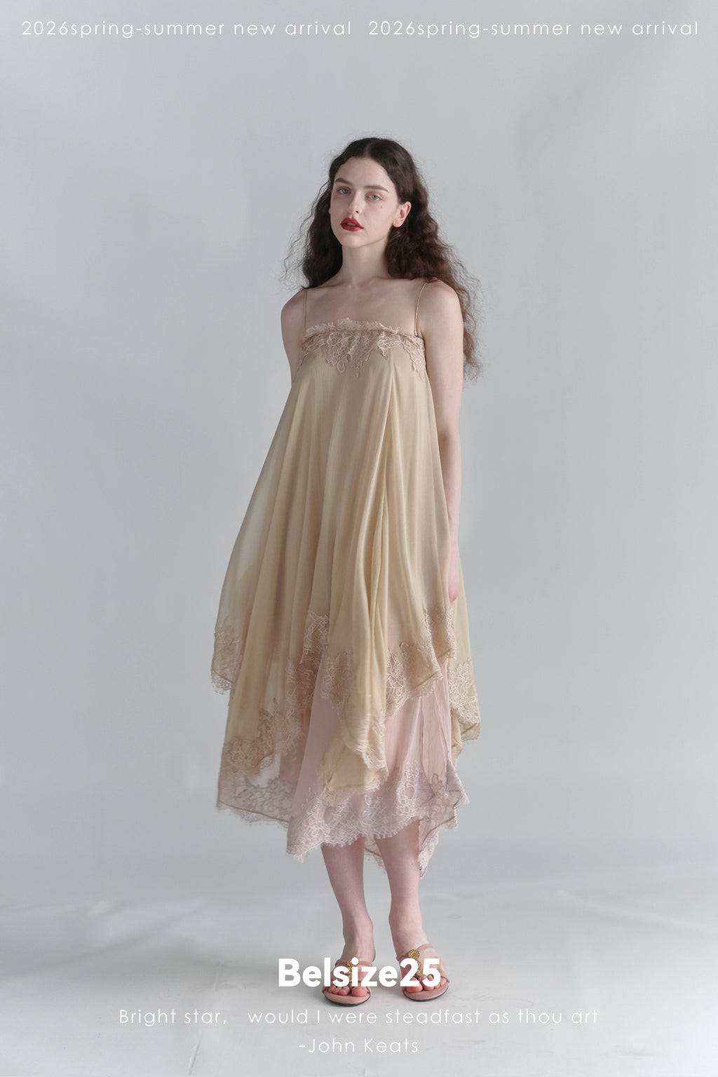 Moonlight Dress – Two-Tone Layered Lace Slip Dress with Asymmetric Lace Trim