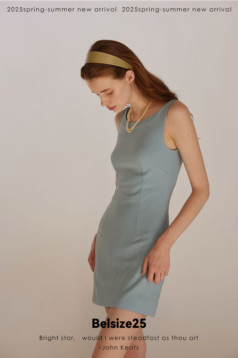 O2O Series Office to Off-duty Acetate off-shoulder sleeveless dress