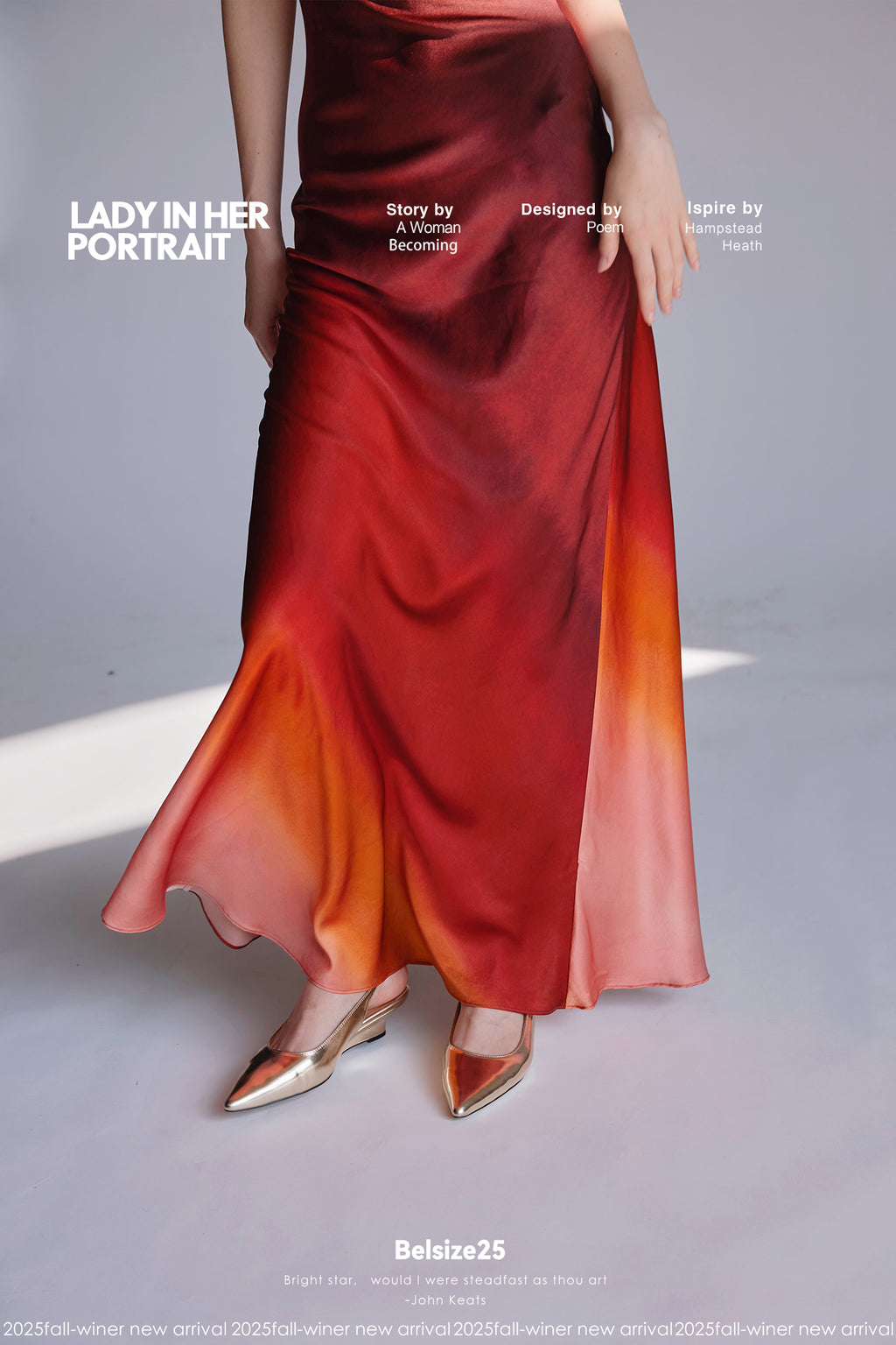 Flash Dress Exclusive gradient print halter neck gown made of heavyweight silk