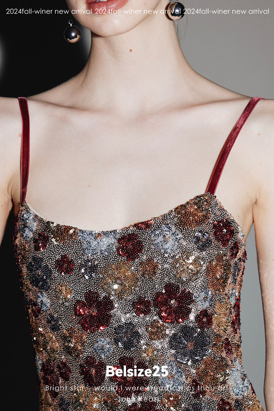 Mayfair series—Garden dress Heavy sequined halter evening gown