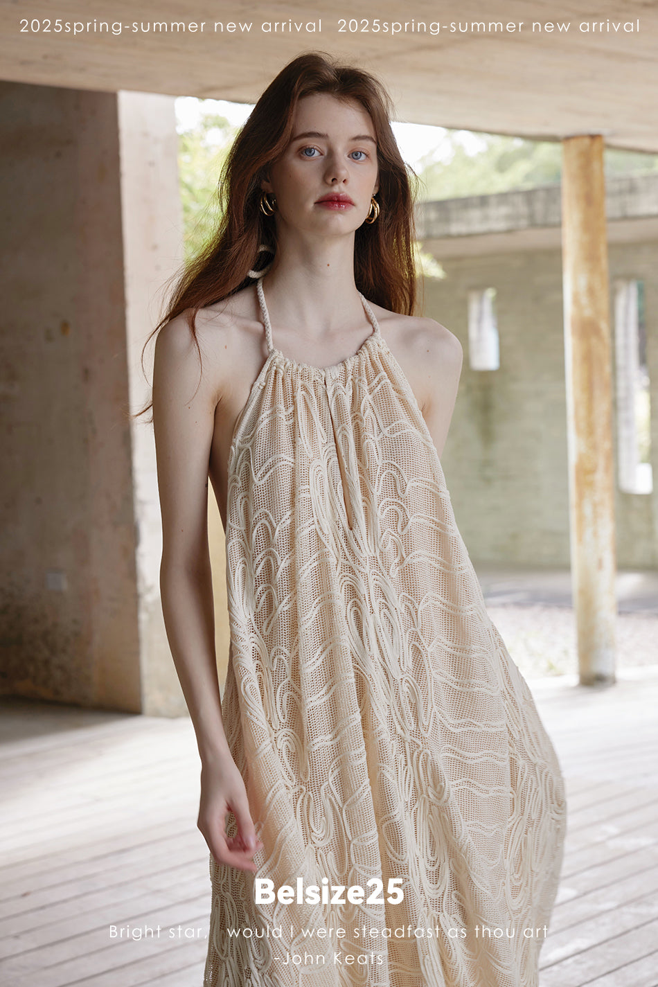 Woven Beige Woven backless dress/vacation dress