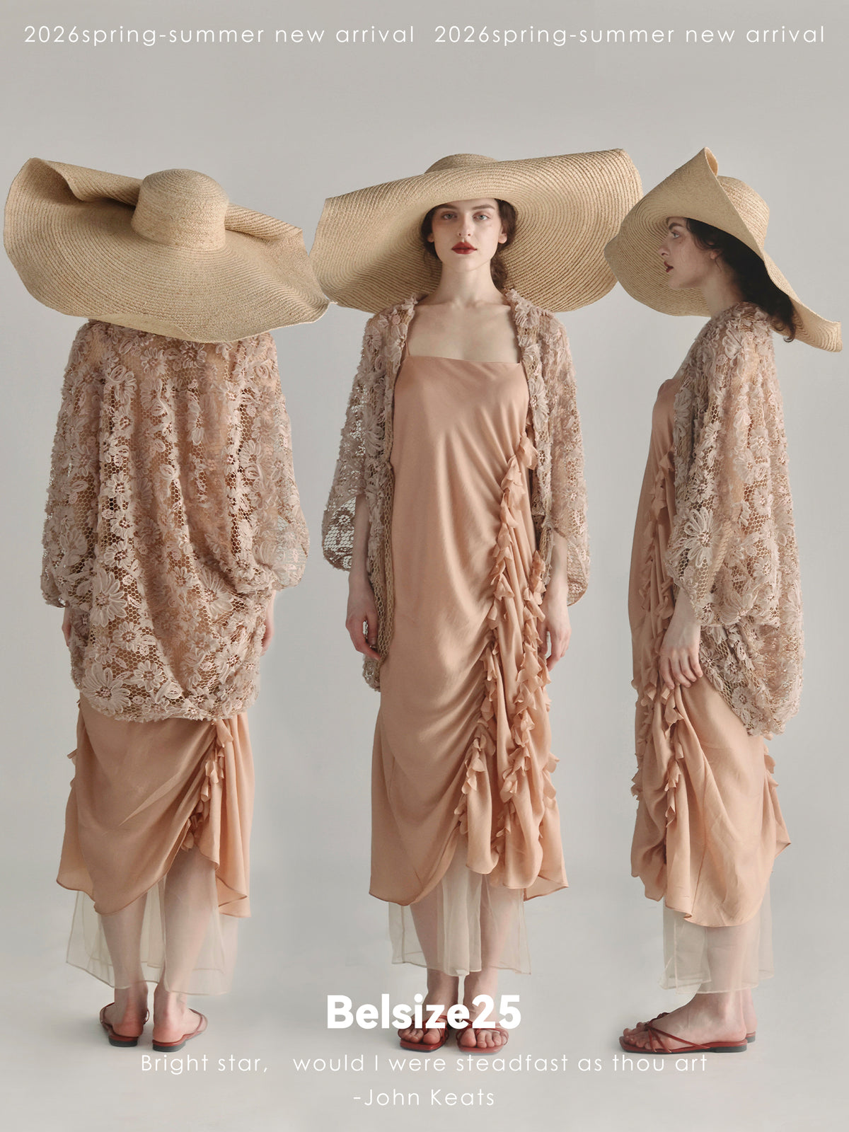 Blush 3D Floral Lace Open-Front Cardigan