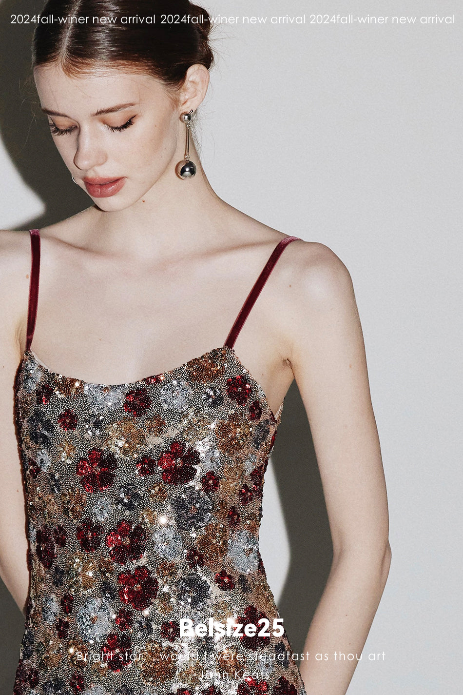 Mayfair series—Garden dress Heavy sequined halter evening gown